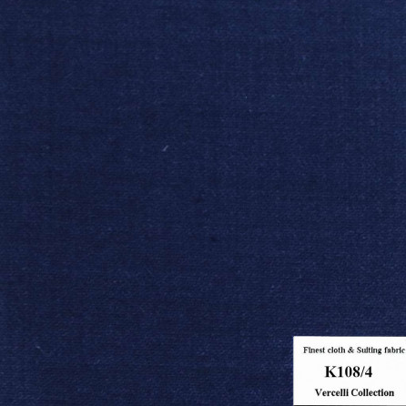 K108/4 Vercelli CXM - Vải Suit 95% Wool - Xanh Dương Trơn